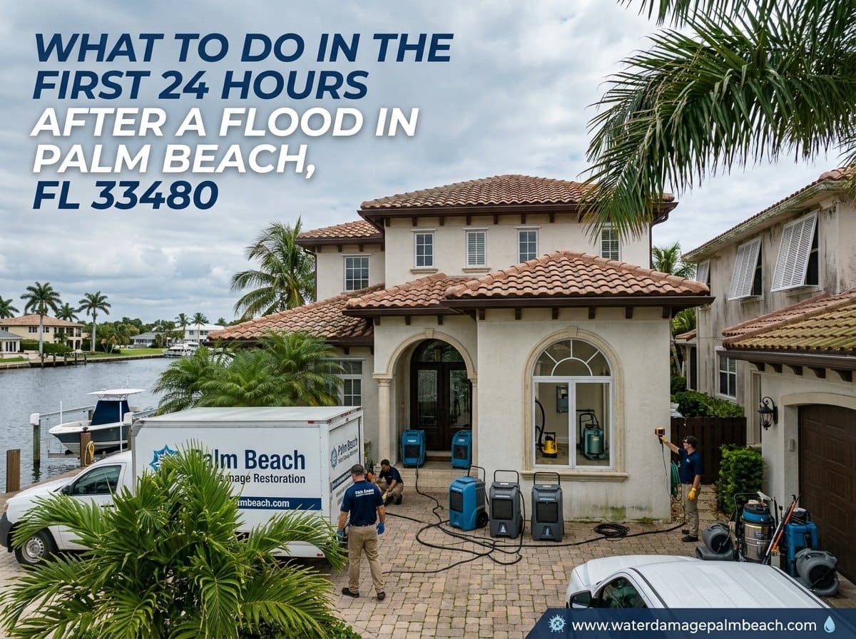 First 24 hours checklist after a flood in Palm Beach FL 33480