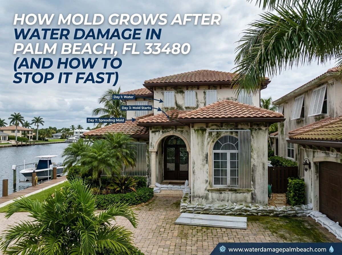 Mold growth risk after water damage in humid Palm Beach homes
