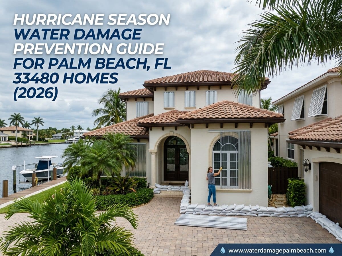Hurricane season water damage prevention tips for Palm Beach FL 33480