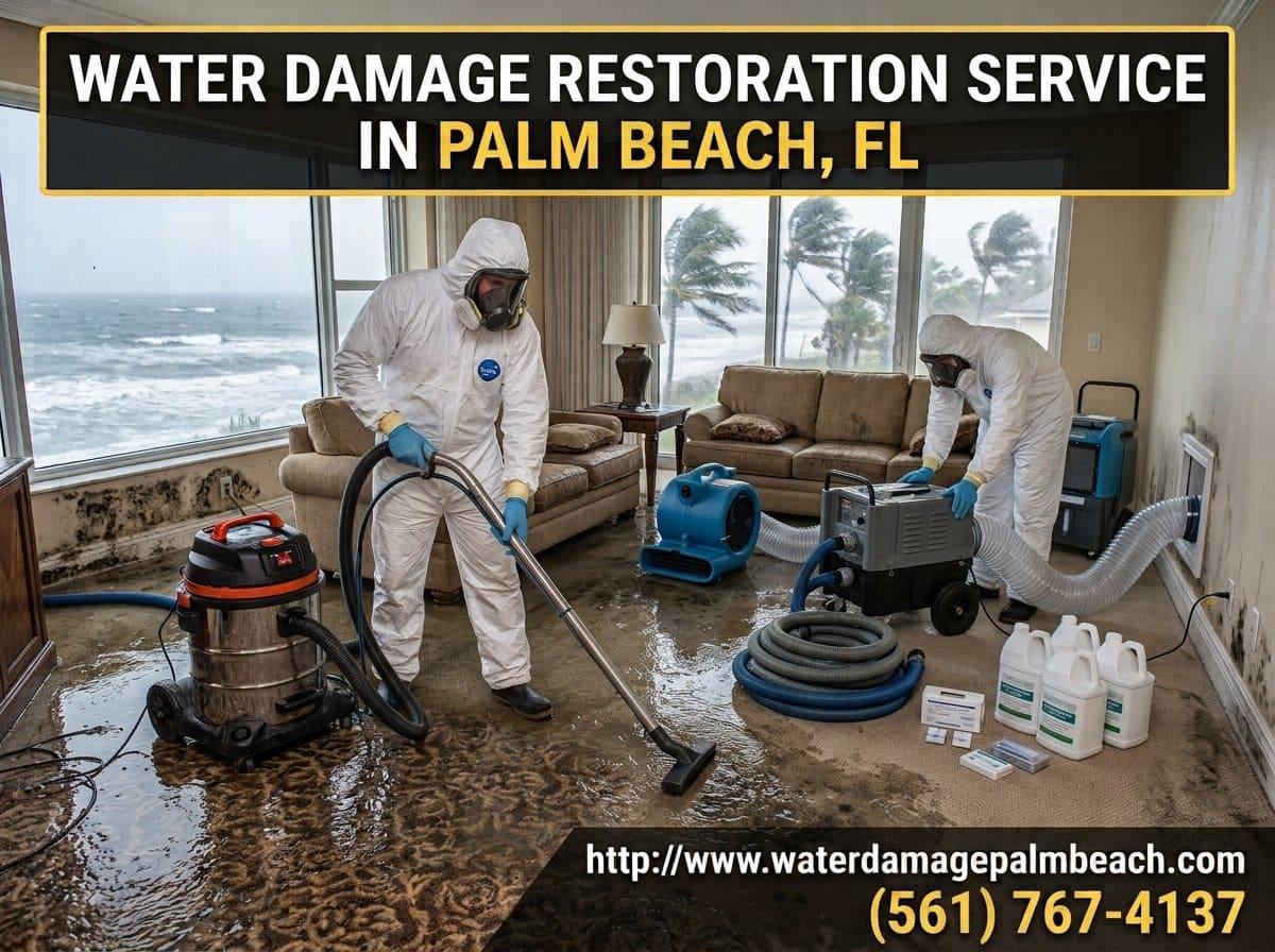 Full water damage restoration project in Palm Beach FL