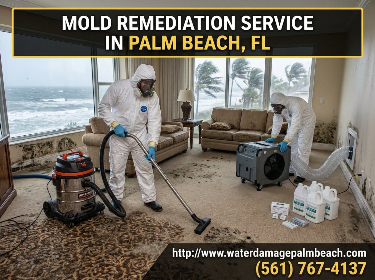 Mold remediation after water damage in Palm Beach 33480